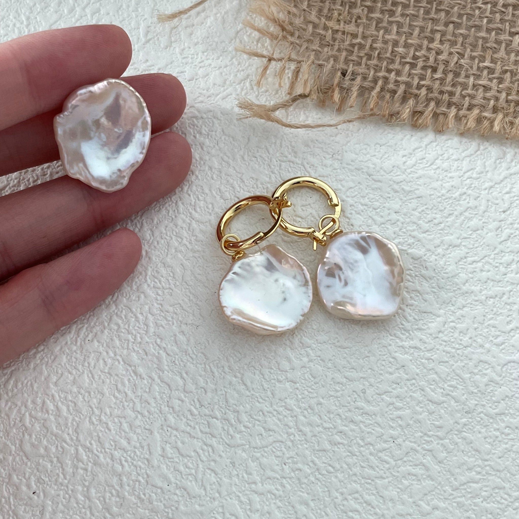 Baroque Pearl Petal Earrings