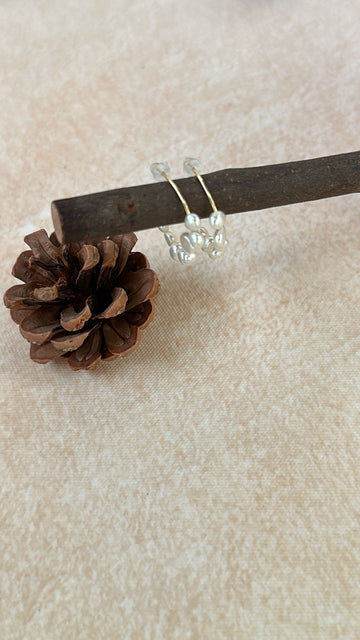 C-Shape Freshwater Pearl Earrings