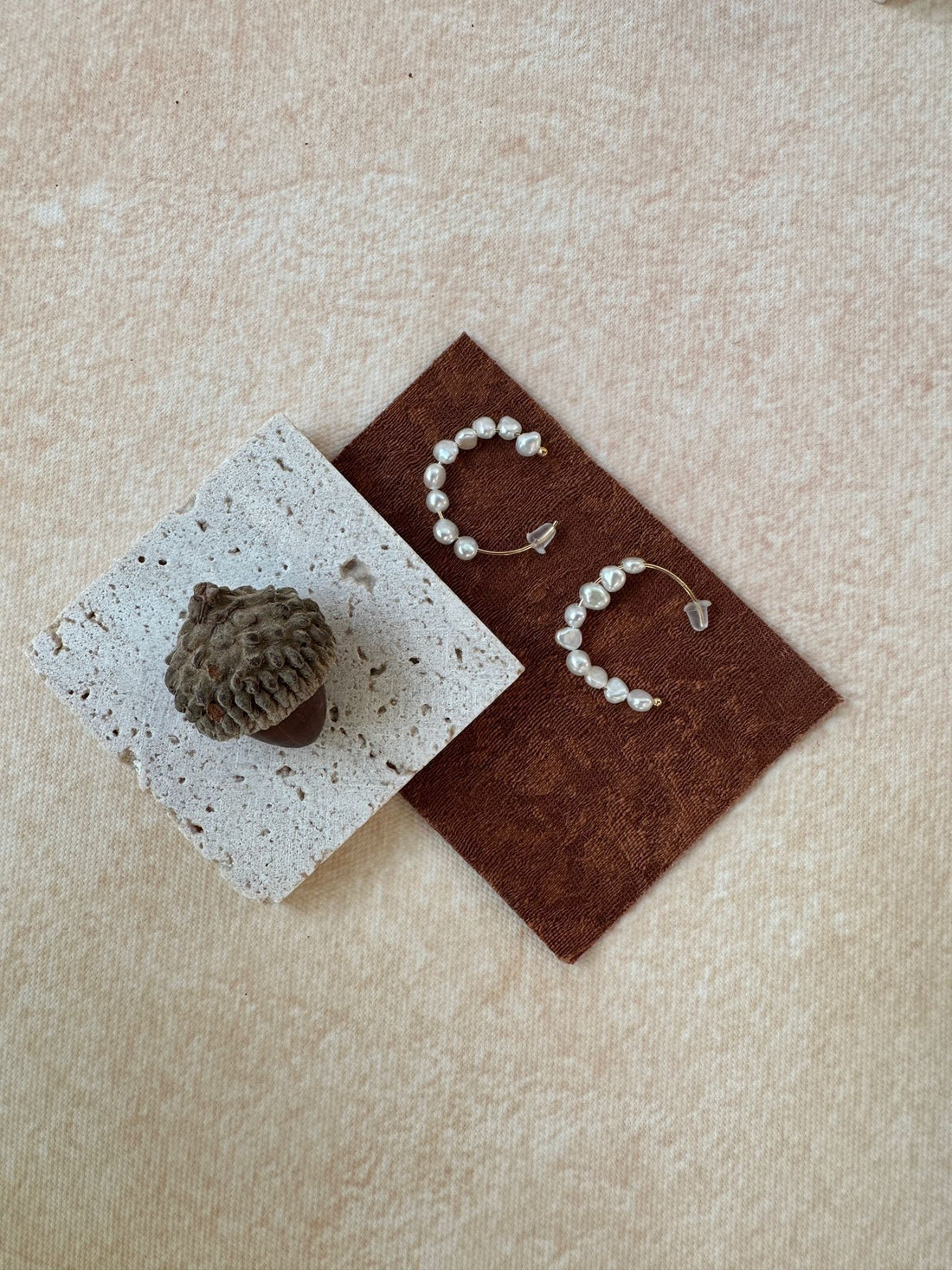 C-Shape Freshwater Pearl Earrings