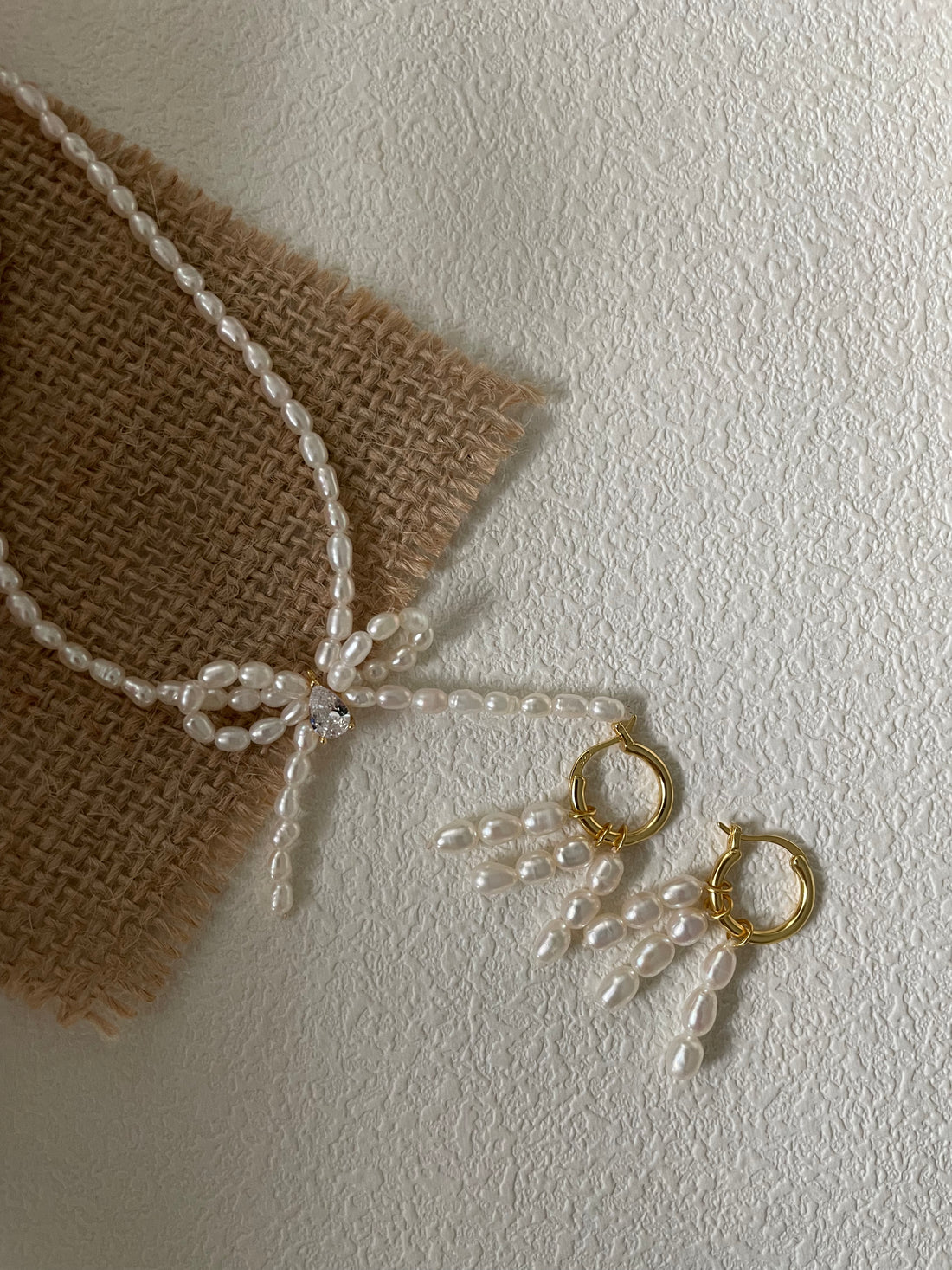 Gold Hoop Freshwater Pearl Earrings