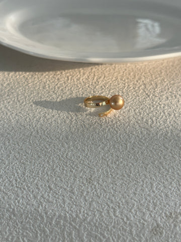 Golden Pearl Open Ring