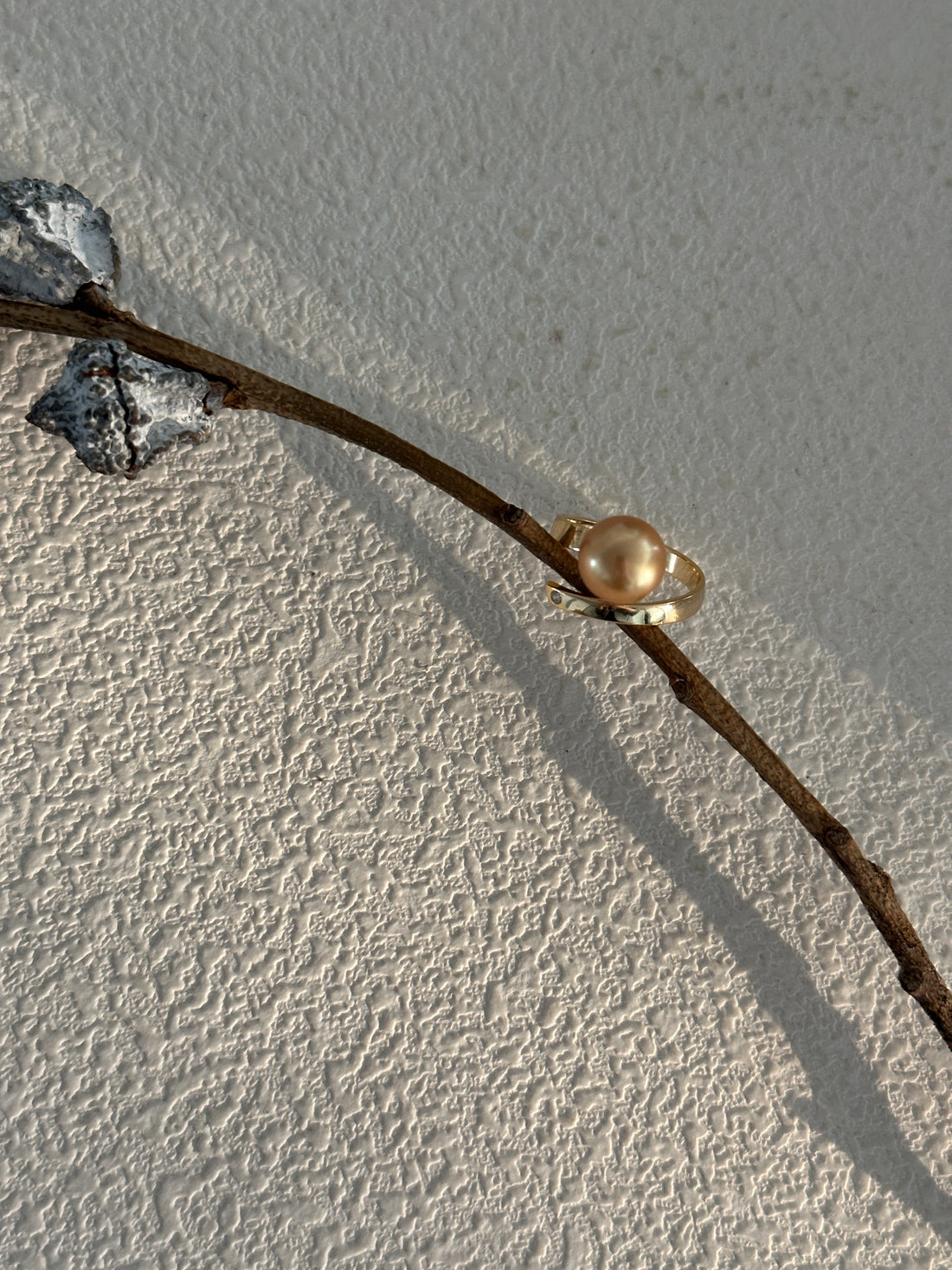 Golden Pearl Open Ring